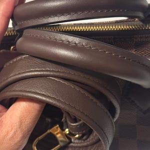 Dark Brown (damier Ebene) Leather Strap for LV Bags, Adjustable