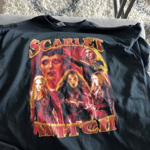 Elizabeth Olsen Scarlet Witch Tee - Retro Sweater and Homage Vintage Shirt  for Fans - Bluefink