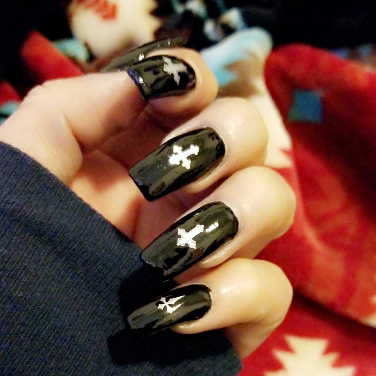 White Gothic CROSS Nail Art CRW Crosses Waterslide Etsy