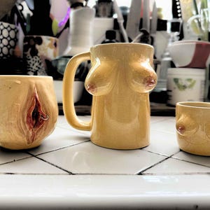 Boobs Mugs, Disco Tits, Handmade Ceramic Pottery Mug, Fashion