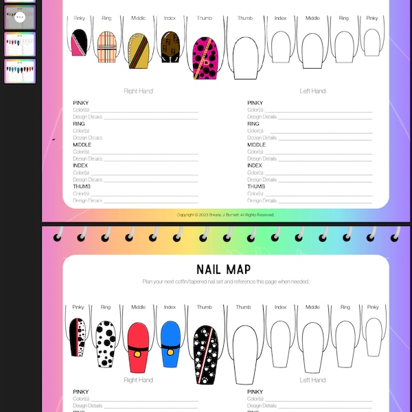 Nail Practice Print-outs (over 10 Lengths and Shapes!) - Etsy