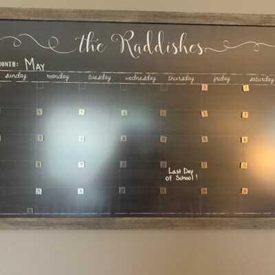 Large Personalized Calendar Custom Family Name Calendar - Etsy