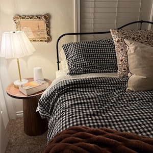 Vintage Check Black & White King Size Duvet Cover - 92x108 Inch, 100% Cotton Gingham