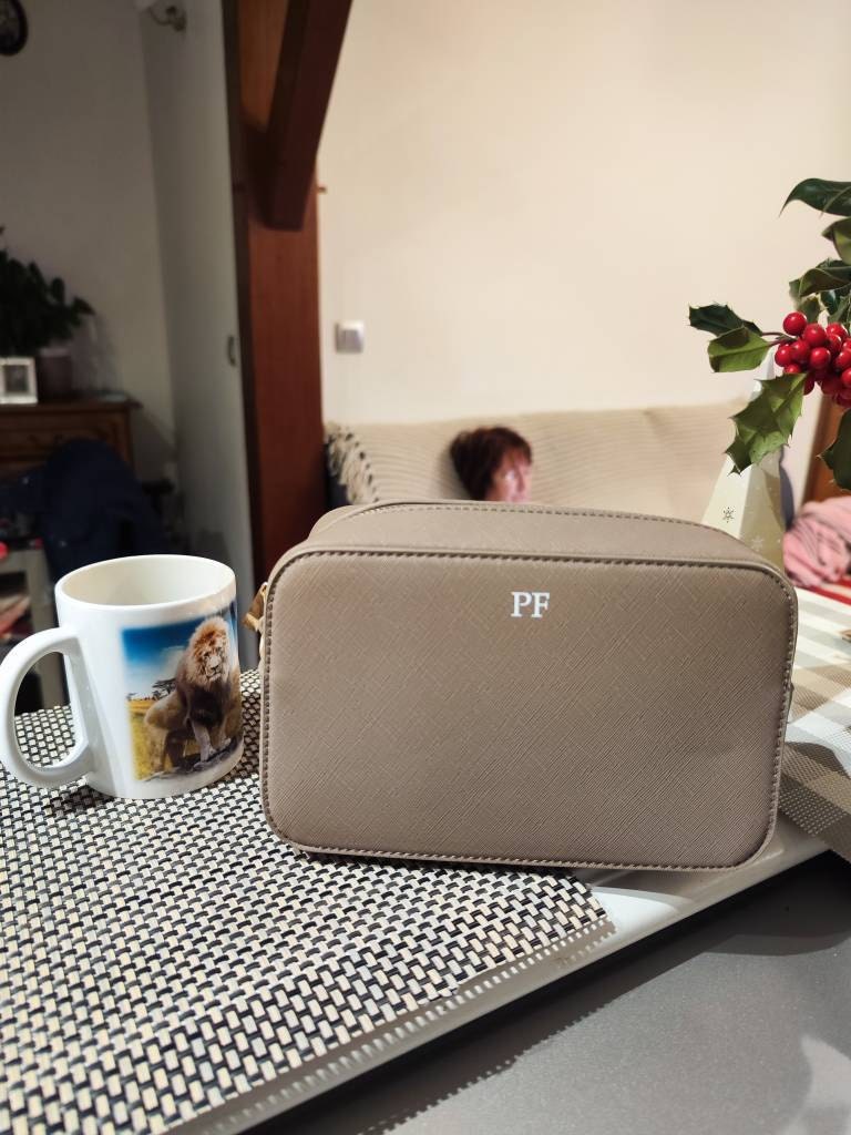 Personalised Vegan Leather Cross Body Bag, Detachable Straps, Birthday Gift For Her, Wife Gift, Monogrammed Faux Leather Crossbody Bag Gift