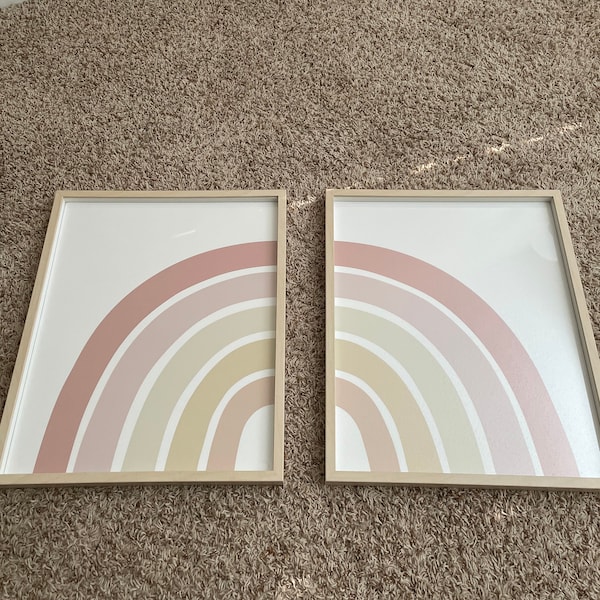 Rainbow Wall Art, Set of 2 Rainbow Prints, Girls Bedroom Decor, Girl ...