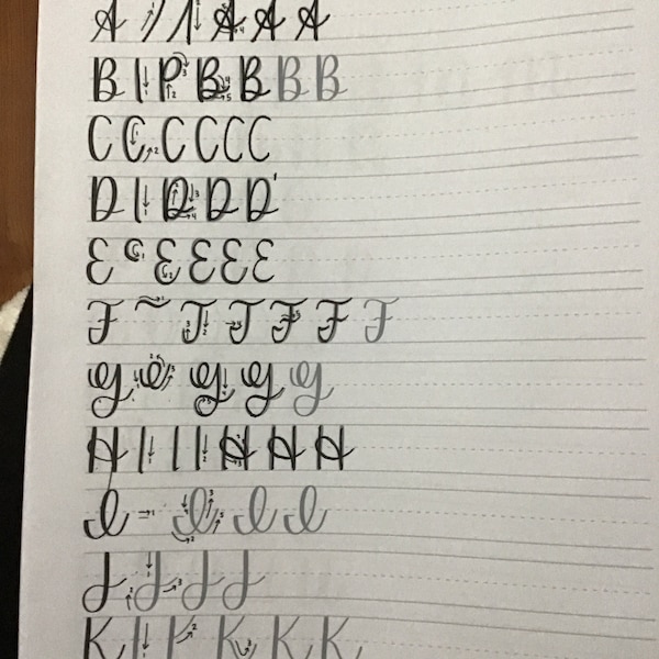 Basics of Calligraphy Practice Sheet Templates | Calligraphy Printable ...