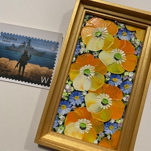 Daisy Miniature Painting Original Floral Art Small Round Artwork Mini ...