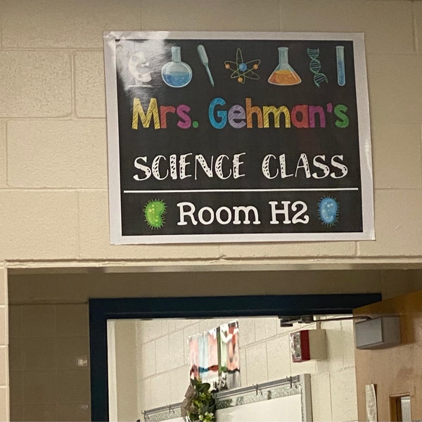 Science Teacher Classroom Sign Template Instant Download Editable ...