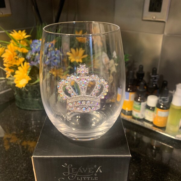 THE QUEENS' JEWELS Alligator Jeweled Double Old Fashioned Glass - 14 Oz Handmade Rhinestone Cocktail Glass | Unique Birthday Gift For Women