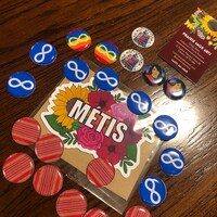 Métis Pride Flags and Sash Epoxy 1” Sticker Cabs Cabochoun - Etsy Canada