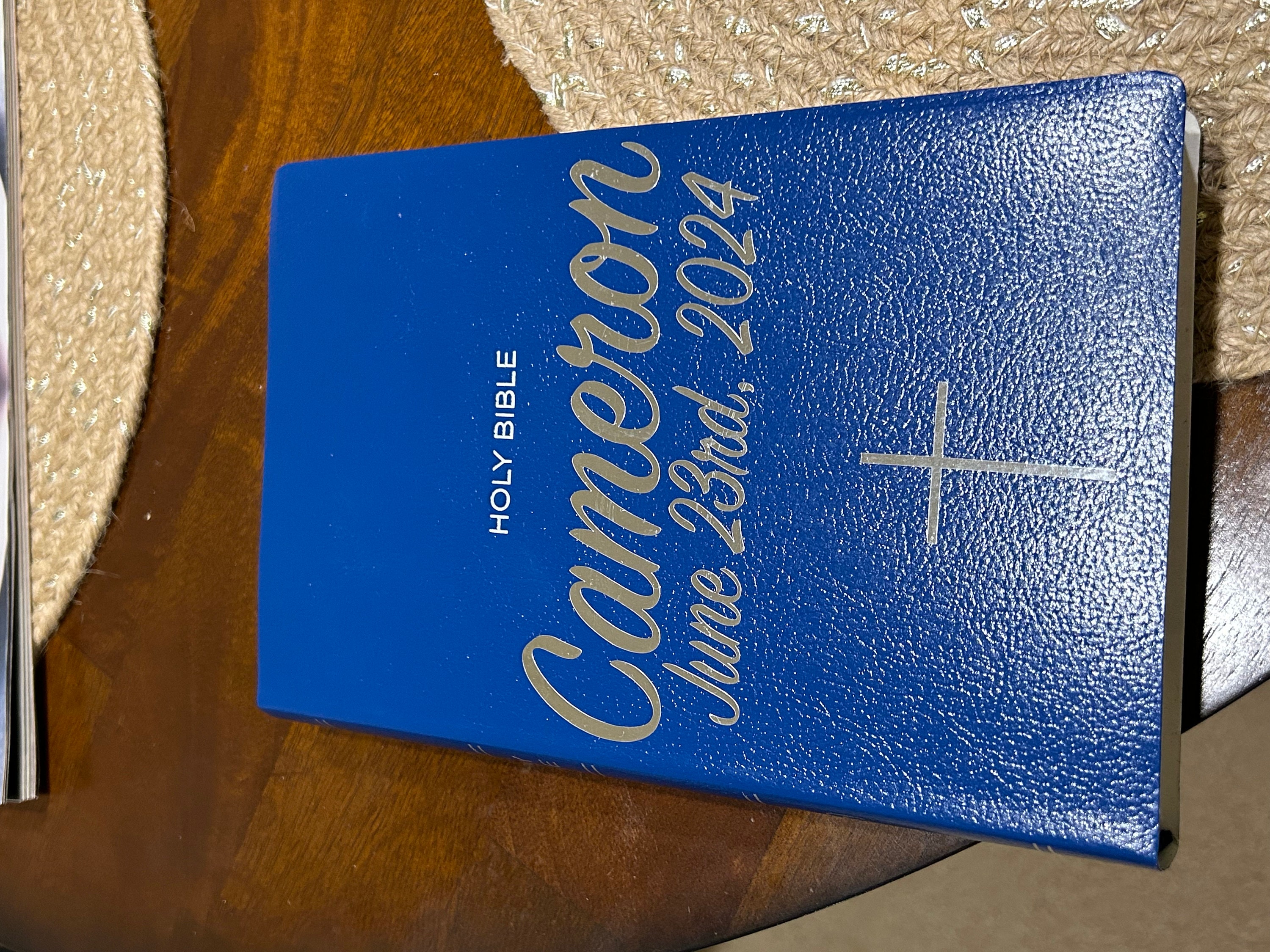 Personalized Bible Custom KJV/NKJV/NIV| Gift Holy Bible| Faux Leather King James Version|Baptisms|Weddings|Christenings|First Holy Communion