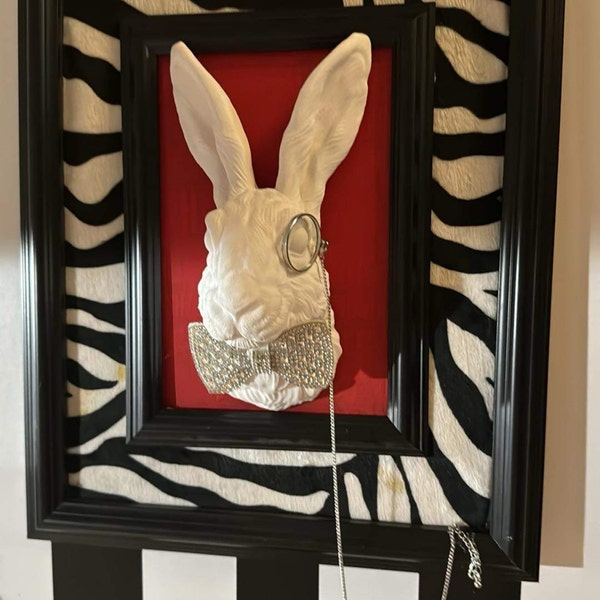 Rabbit Head Wall Art | 3D Bunny Head Decor, Finished in Pale Brown ...