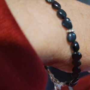 天然エチオピア産ブラックオパールブレスレット 7×5mm 16石 K18WGGP 7 x 5 MM 天然エチオピアンウェロブラックオパールブレスレット