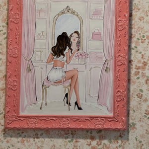 Personalized Vanity Art Print, Glamorous Fashion Illustration, Custom Makeup Room Wall Art, Chic Dressing Table Decor, Elegant Beauty Print