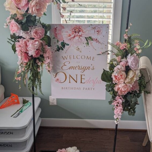 Custom Bokeh Pink Blue Baby Shower Backdrop for Party main image 0