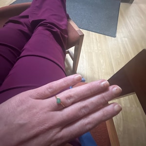 Customer photo from Inactive Etsy Member, Dainty Raw Emerald Ring