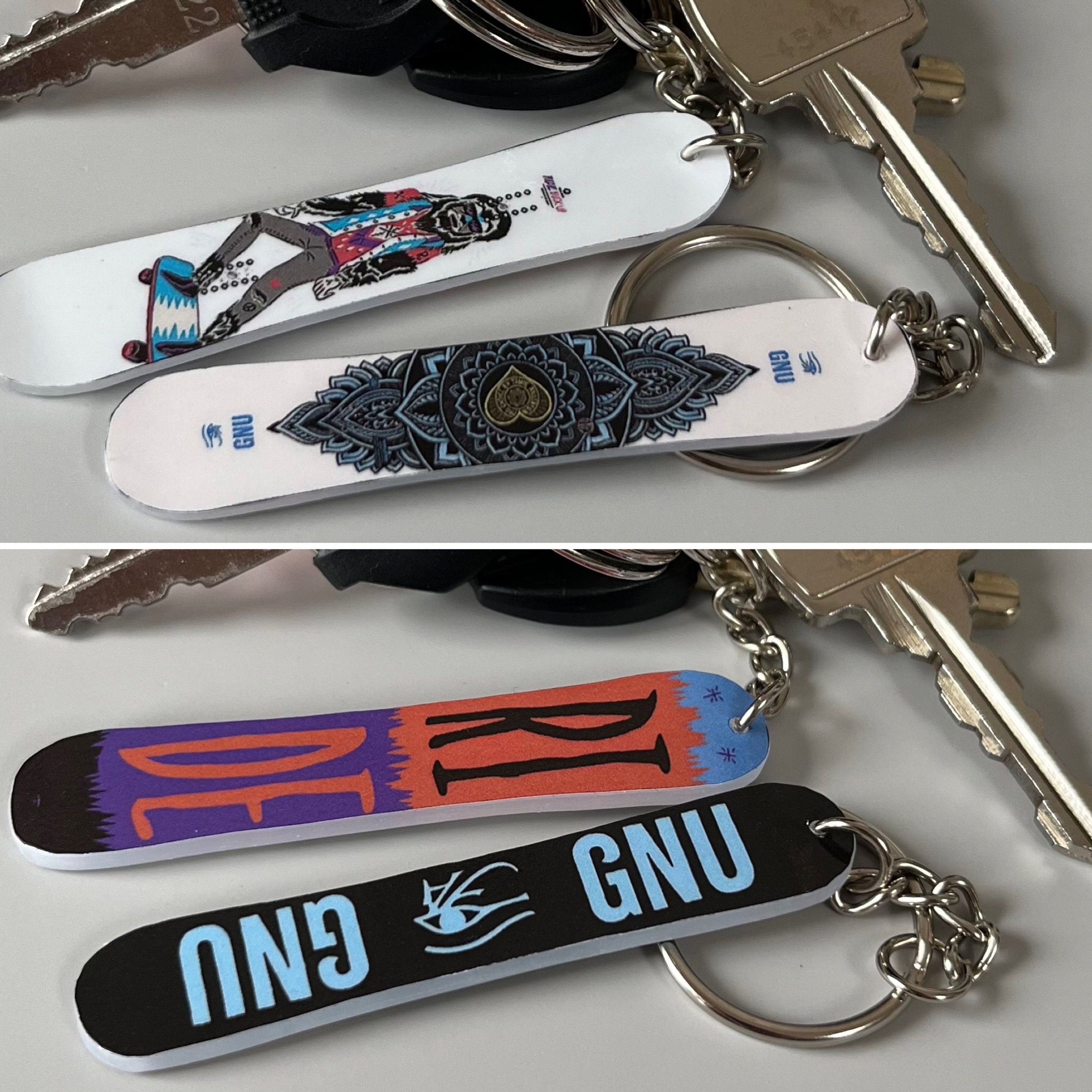 Custom Keychain Snowboard