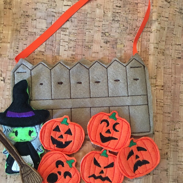 ITH Digital Embroidery Design - Five Little Pumpkins Finger Puppet Set ...