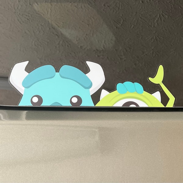 Sully Window Sticker Mike & Sully Peeker Transparent Car Decal/ Monsters Inc Peekaboo Window ...
