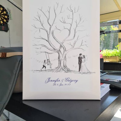 Arbre à Empreintes Mariage STC - Alternative Originale Au Livre D'Or 30x40cm