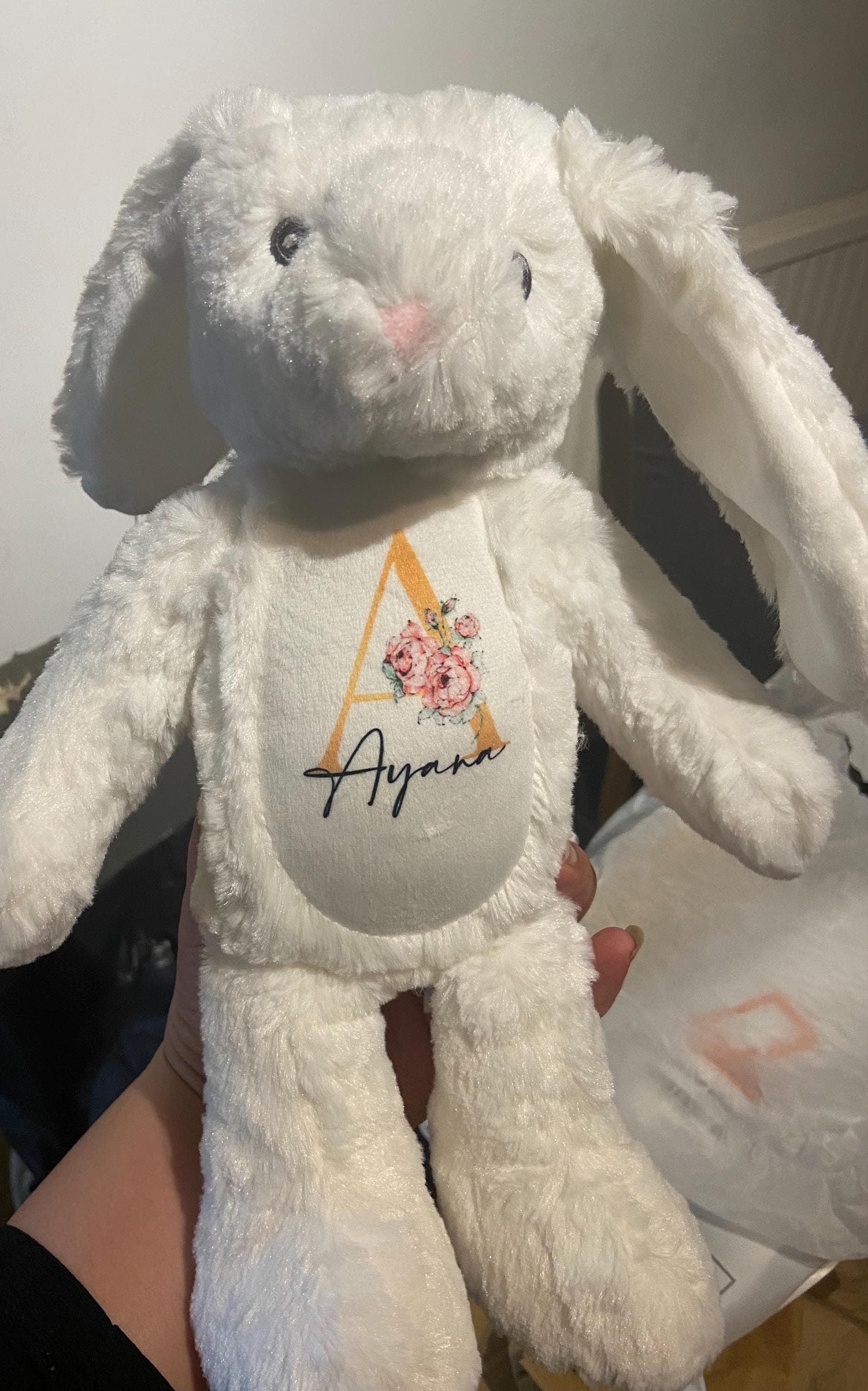 Personalised Bunny Rabbit, New Baby Gift, Personalised Plush Soft Toy, Your Name Teddy, Cuddly Toy, Girls and Boys Teddy Baby Shower Gift