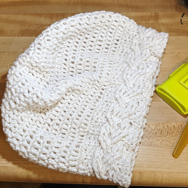 CROCHET PATTERN PDF Braided Cable Crocheted Slouchy Hat Women's Slouchy ...