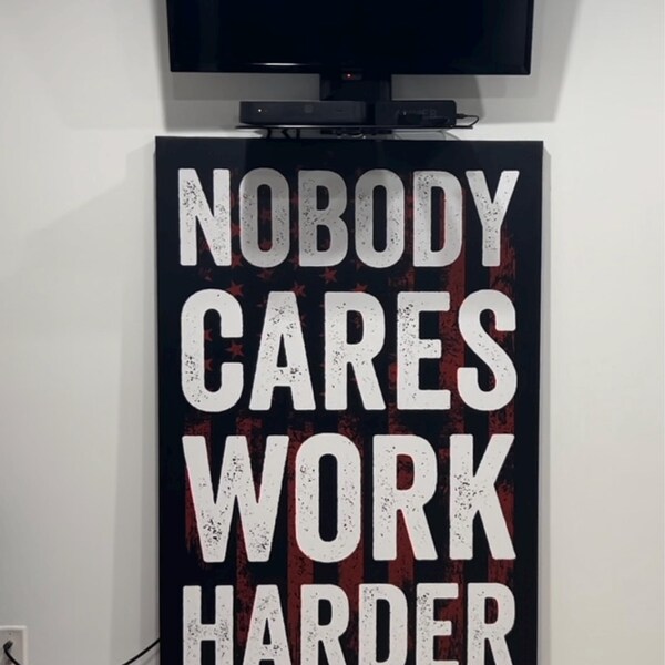Drapeau Motivationnel Fitness - Grande Citation Pour Home Gym - Neuf Sous Emballage