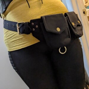 【AAKE】BELT POCKET LONG SK Black Cotton Utility Belt Bag: Multi-pocket Ailetsbelt - Etsy
