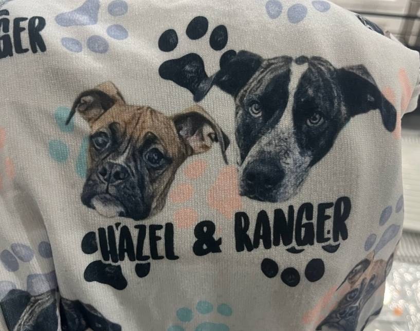 Custom Paw Design Pet Multi-color Paw Portrait Pajama pants Using Pet Photo + Name Custom Dog Personalized Pajama Pants Photo Pants