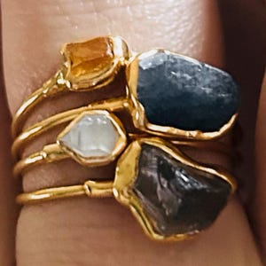 Customer photo from CatDM, Raw Sapphire Ring in Yellow Gold