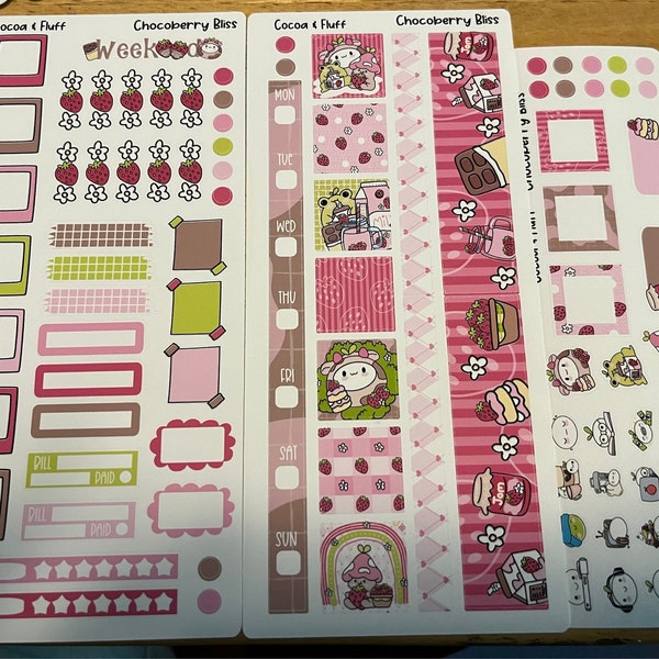 Chocoberry Bliss Hobonichi Weeks Planner Stickers, Weekly Sticker Kit ...