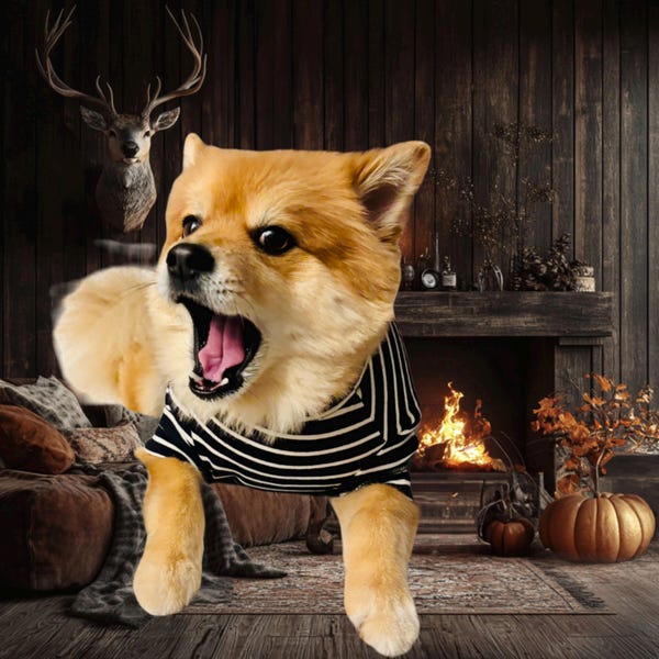 2-Pack Striped Dog Cotton Bibs