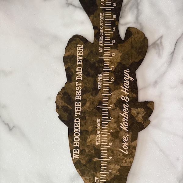 Personalized Fish Ruler for Fathers Day Gift From Kids, Fishing Gift ...