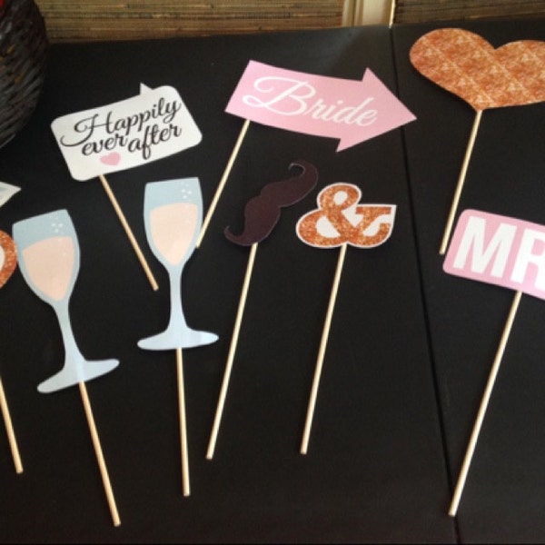 Bridal Shower/wedding Photo Booth Props Printable PDF-- INSTANT