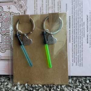 Star Wars Lightsaber Keychain Set • Made With Genuine LEGO® • Anniversary Gift • Birthday Gift • Matching Couples Keychain • Personalized