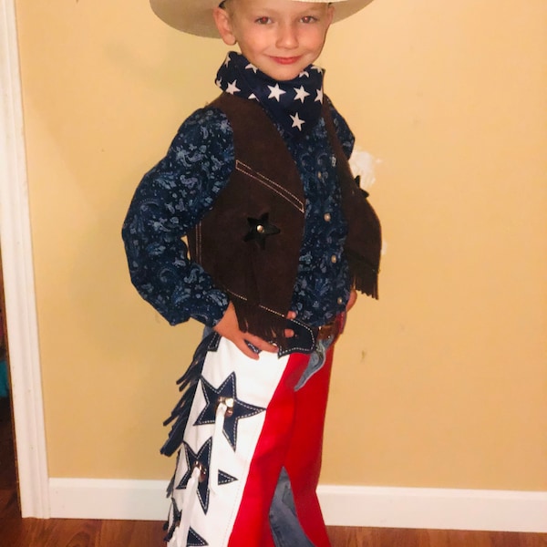 Cuir personnalisé Kid's Chaps/Rodéo Royalty Chaps/Fabriqué