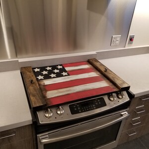 American flag noodle board/American flag stove cover/rustic Americana –  Pinksiloco