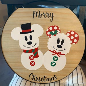 ミッキーとミニーの雪だるま SVG - Cricut または Silhouette Cut