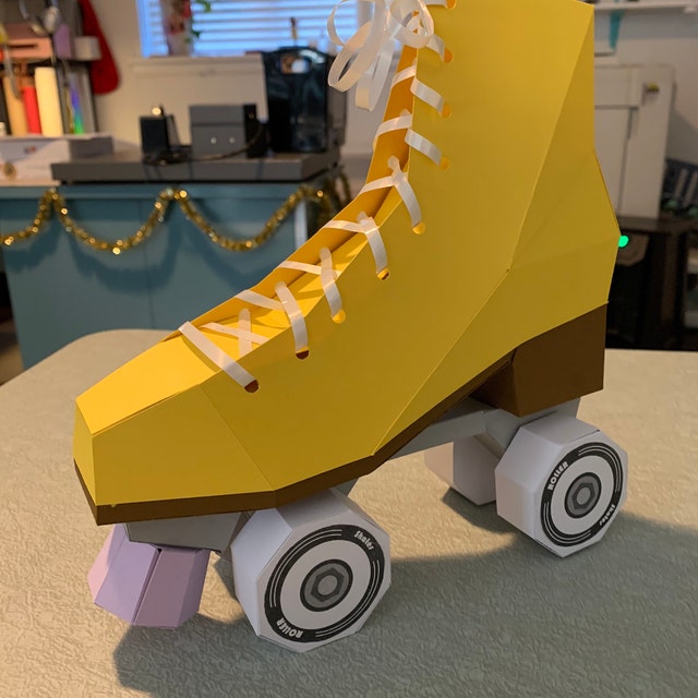 ペーパークラフト ローラースケートシューズ、3Dテンプレート