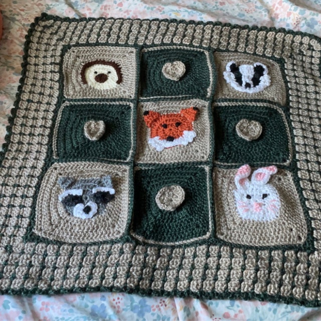 Woodland creatures crochet store baby blanket