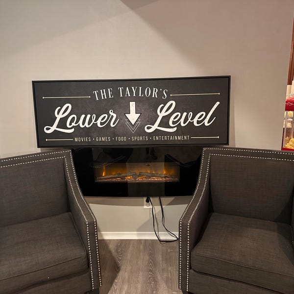 Personalized Lower Level Sign, Basement Lounge Signs, Family Game Room ...