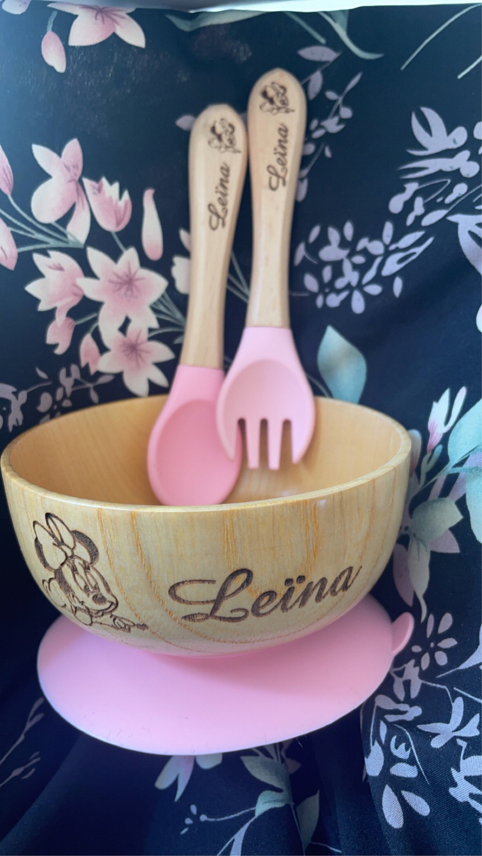 Personalized baby bowl and cutlery