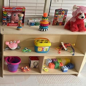 Montessori Toy Shelf Hidden Toy Storage Toddler Toyshelf Montessori Wooden Furniture Playroom Toy Display Montessori Shelf STELLA- 41"