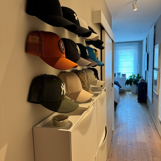 Tincogo Confezione da 5 Porta e da Parete per Cappelli, Cappellini da Baseball, Porta Asciugamani, Organizer per Baseball, Cappelli, Sciarpe, Borse, Asciugamani (Ganci per Porta e Ganci Adesivi