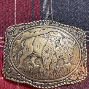 Boucle de ceinture crâne de buffle - France