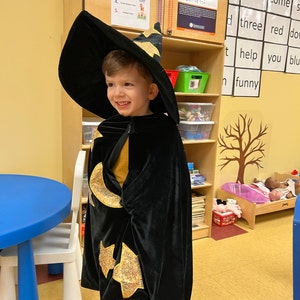 Kids Wizard Magician Magical Costume and Hat for Halloween and