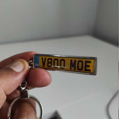 Glow In The Dark Custom Number Plate Keyring Any Text Car - Foto 4