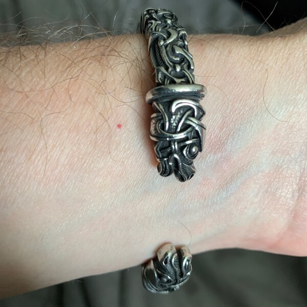 Silver Viking Raven Torc With Odin's Ravens Hugin and Munin --- Norse ...