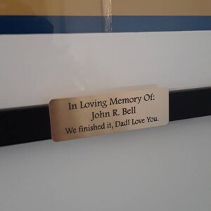 Engraved Solid Brass Plate Picture Frame Art Label
