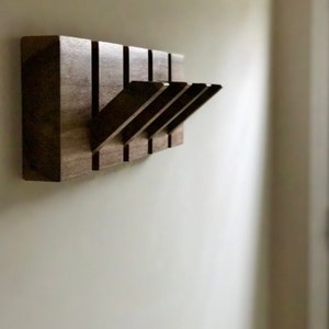 Wall Coat Hanger With Two Pegs, Handcrafted in Nogal Cafetero Wood ...